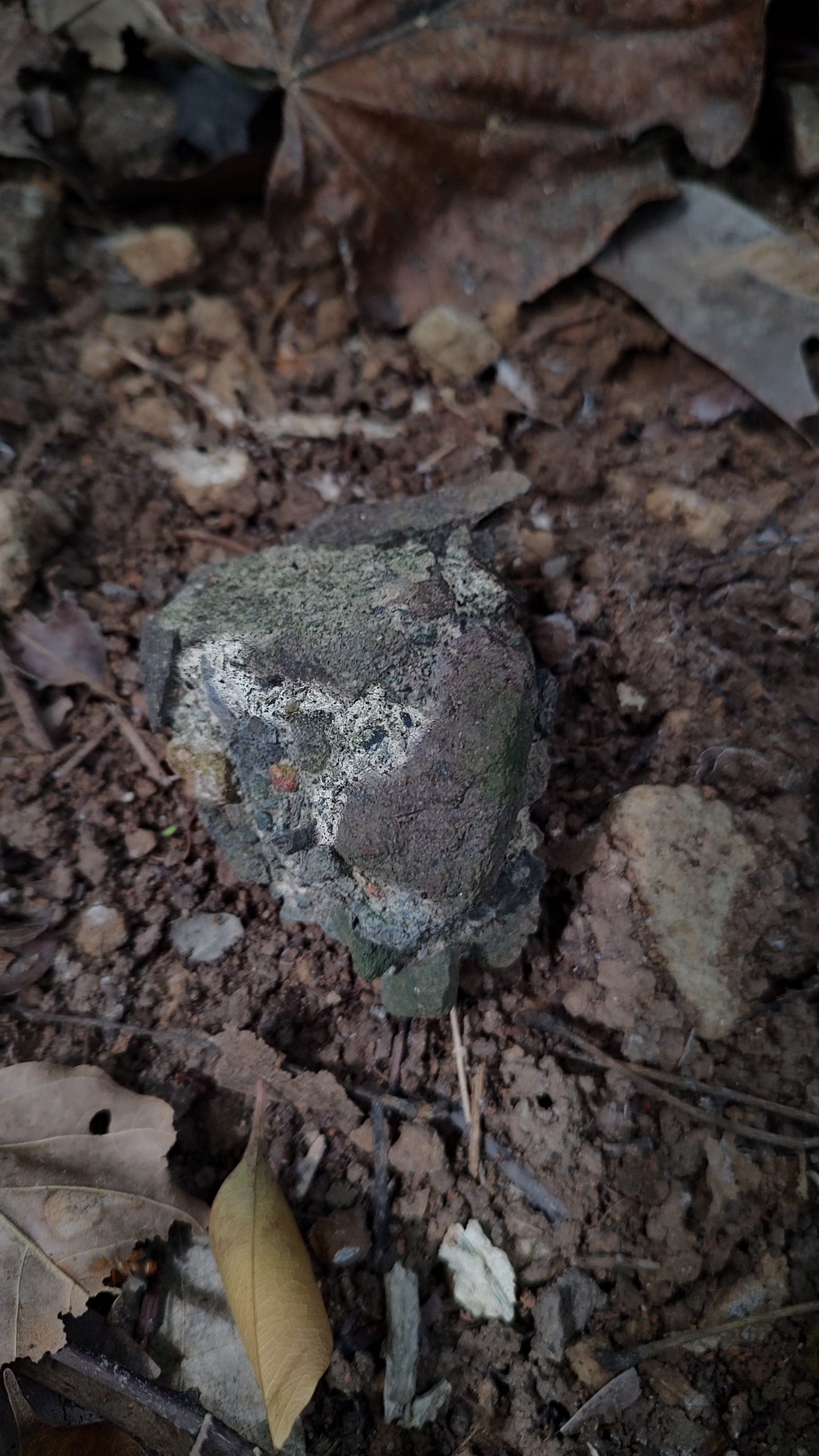 Concrete bits found near the rear cupola location